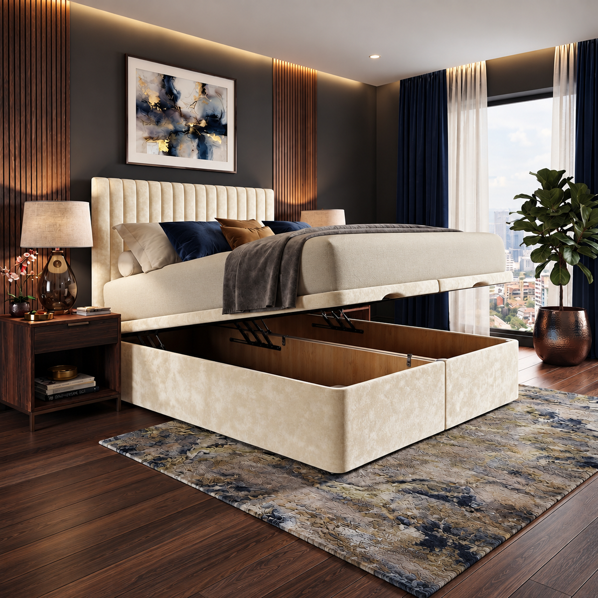 Slim Panel Divan Ottoman