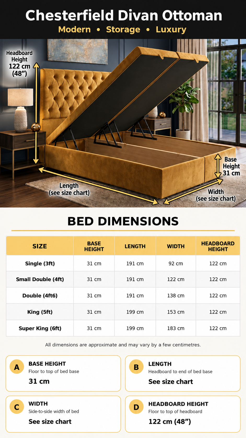 Chesterfield Divan Ottoman dimensions banner mobile