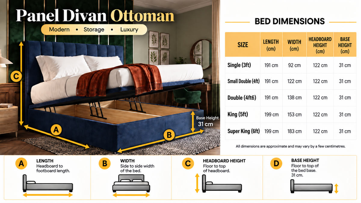Panel Divan Ottoman dimensions chart desktop without logo